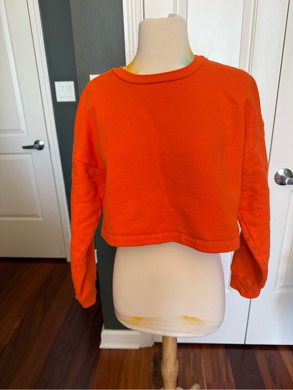 Reformation Orange Ribbed Crewneck Top